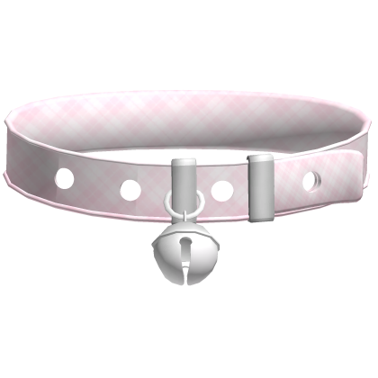 ♡ : plaid choker with bell in pink