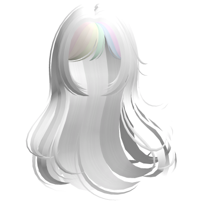 ♡ long windy flowy anime hair in rainbow white Roblox item