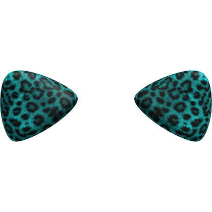 Cyan Leopard Kitty Cat Ears