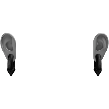 さ 00g black spike earrings + ears / white Roblox item