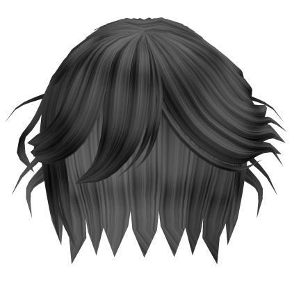 messy wavy emo hair black Roblox item