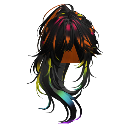 Wolfcut Anime Layered Ponytail Rainbow Raccoon
