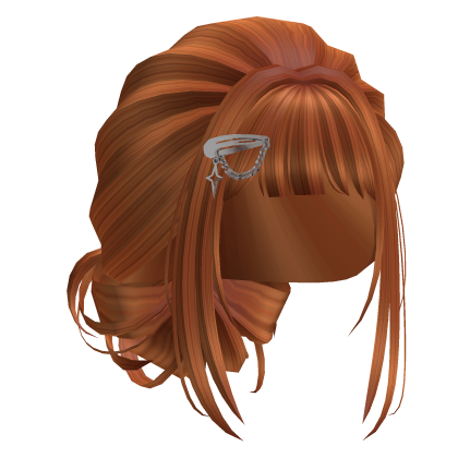 🍊Ginger Cute Messy Bun w Bangs & Y2K Clip🍊 Roblox item