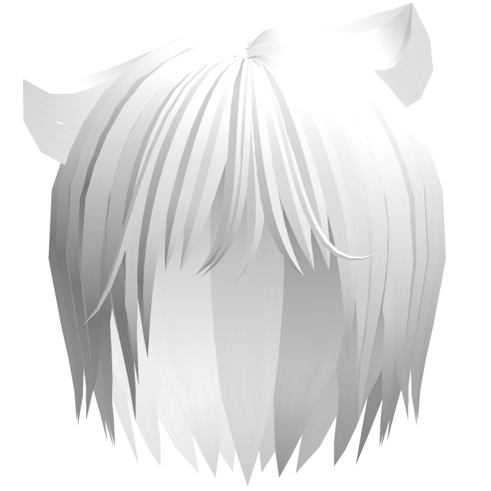 messy cute emo vkei catboy hair in white