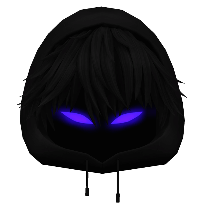Black Messy Anime Boy Hair w/ Y2K anime hood (✔)