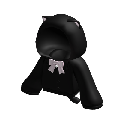 ୨୧: kawaii black & pink cat hoodie with bow