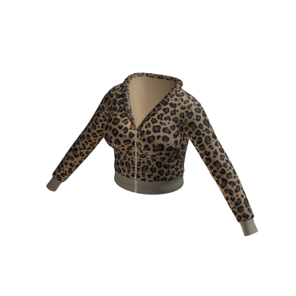 Tracksuit Hoodie Leopard Euina Baddie Cropped thumbnail