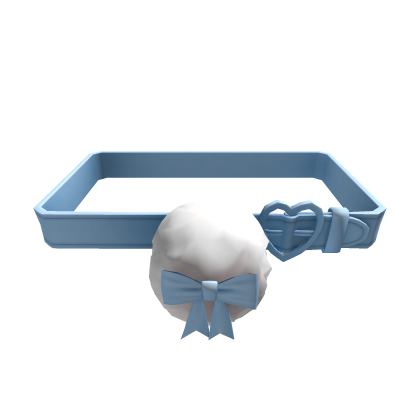 Cute Blue Fluffy Bunny Tail Heart Belt Roblox item