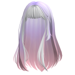 Long Wispy Straight Hime Hair (Pink Purple White)