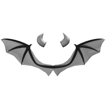 White Halloween Vampire Wings + Horns Combo