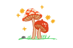 Mushrooms and grass