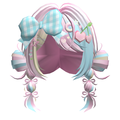 🍀Harajuku Decora Pigtails (Pink&Blue)