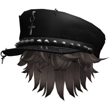 Messy Boy Brown Hair with Emo Cross Tilted Hat  Roblox item