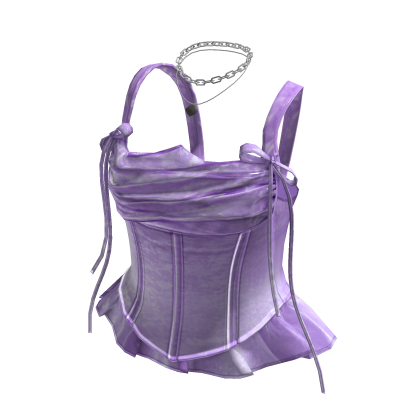 Corset Top with Draped Neckline (Purple)