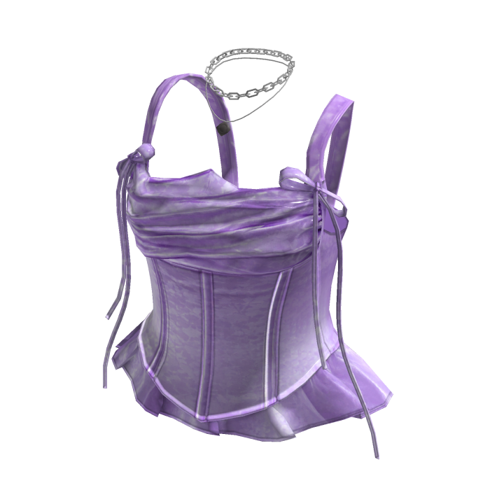 Corset Top with Draped Neckline (Purple)
