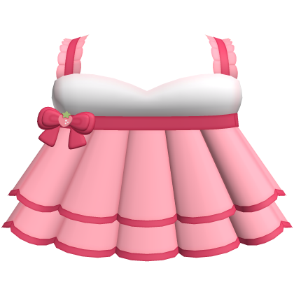 ♡ : strawberry shortcake ruffled dress Roblox item