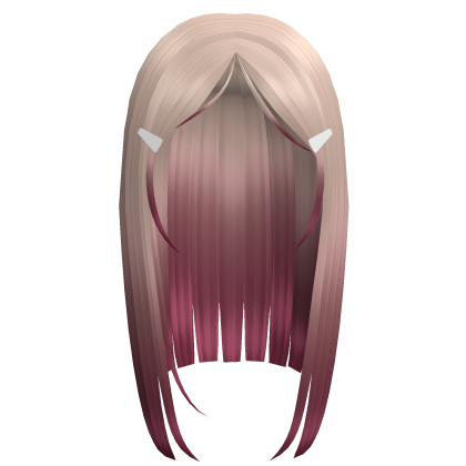 Cute Y2K Blonde & Hot Pink Straight Hair Clips ❀ Roblox item