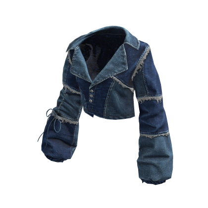 Blue Patchwork Oversized Y2K Denim Jacket 🫐 - Roblox