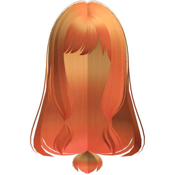 wispy thin silky long tied moe hair orange