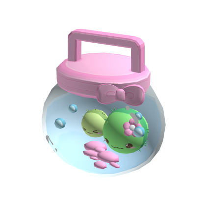 ･ﾟ kawaii pink marimo mossball fish bowl thumbnail