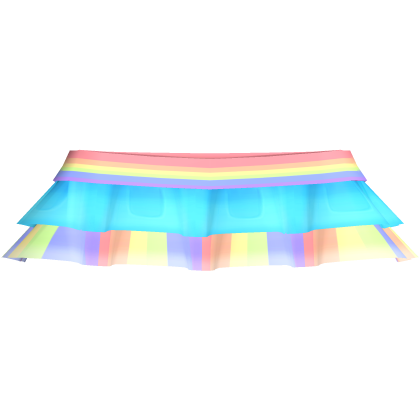 tweencore kawaii blue rainbow ruffled skirt 🌈🦄