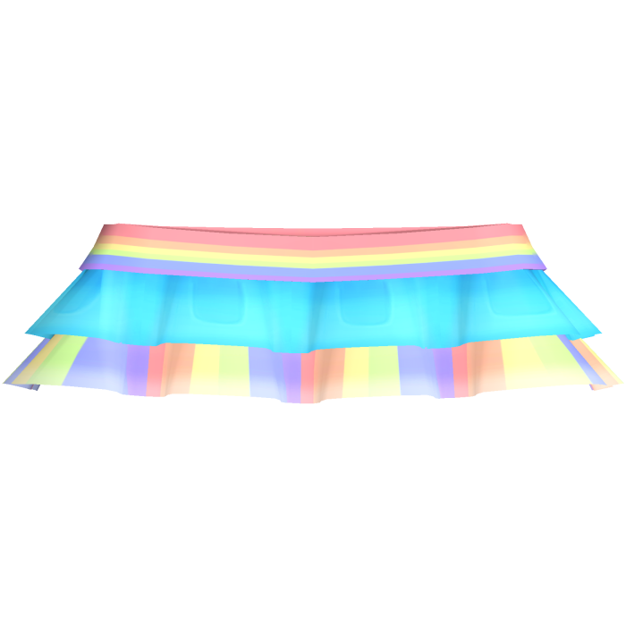 tweencore kawaii blue rainbow ruffled skirt 🌈🦄