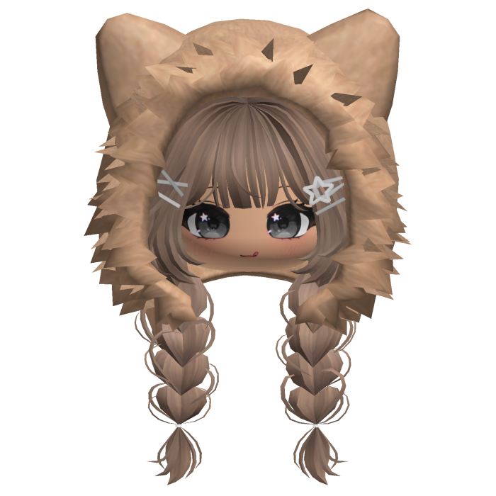 🍀Cute Girl Braided w/ Fur Hood(Milktea)