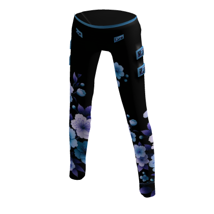 Blue Cherry Blossom Pants