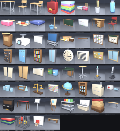 Japanese Classroom School Props Anime Desk x60 preview 4