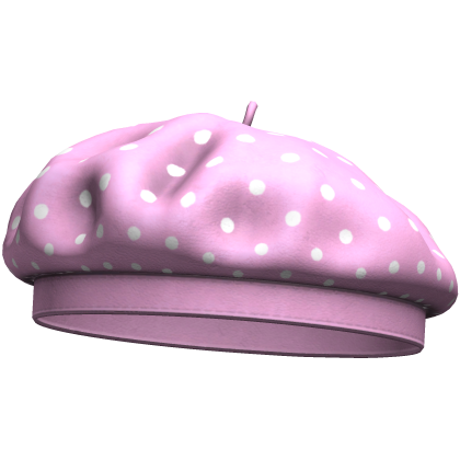 Cute Elegant Polka Dot Beret (Pink & White) Roblox item