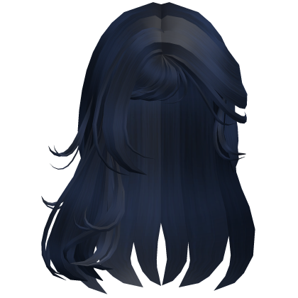 Emo Long Messy Hair w/ Side Bangs (Blue) Roblox item