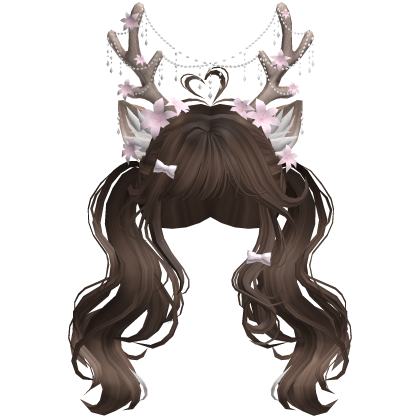 Ethereal Christmas Fairy Fawn Pigtails w/ Antlers
