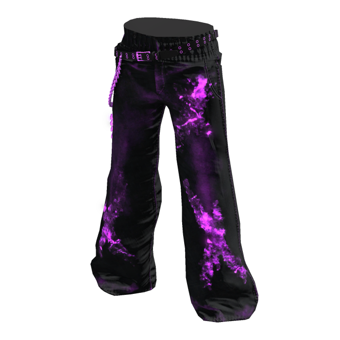 Black y2k Baggy Washed Jeans/Purple Glow[2AM]