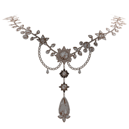 Light Beige Royal Floral Gem Necklace Roblox item