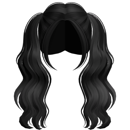 Lush Long Wavy Preppy Pigtails (Black) Roblox item