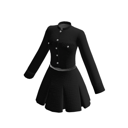 Vintage Black Blazer Crop w Pleated Skirt thumbnail