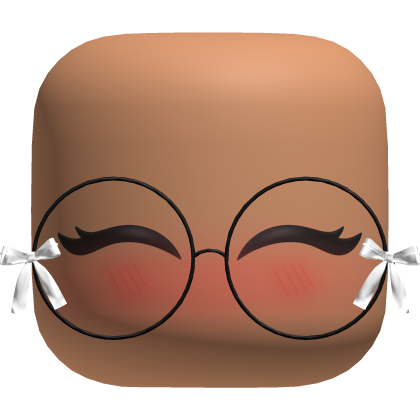 Blush Face with Round Glasses and Bows Roblox item