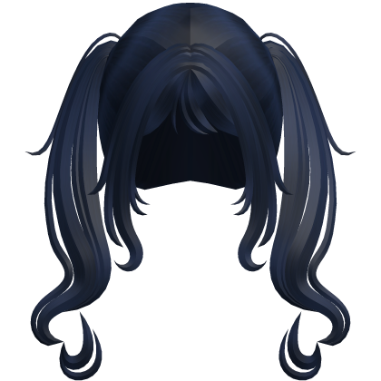 Swirly Curled Long Pigtails (Blue)