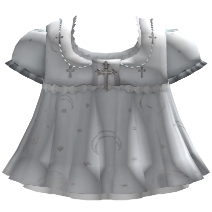 White Babydoll Dress with Jesus Cross Details