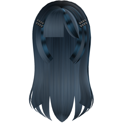 🤍 y2k scene punk emo stud clip blue hime hair Roblox item
