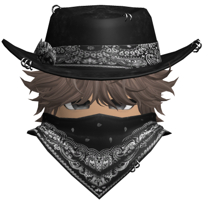 Gothic Cowboy Bandit w/ Neckscarf & Cowboy Hat