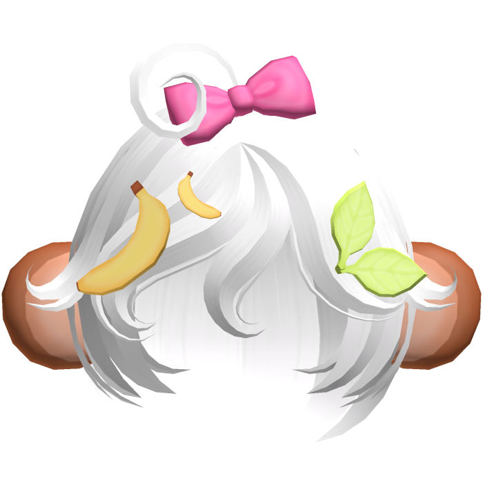 🍌🐵🍃 cute lala monkey bob hair in white