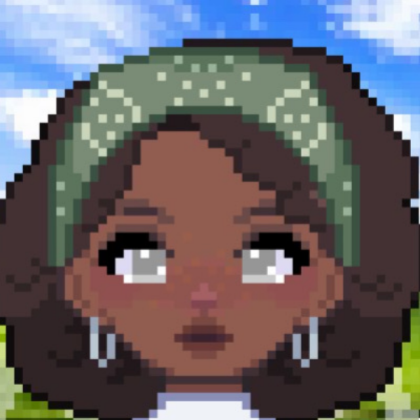 Aesthetic | Black girl | Pixel | Game | Green Roblox decal