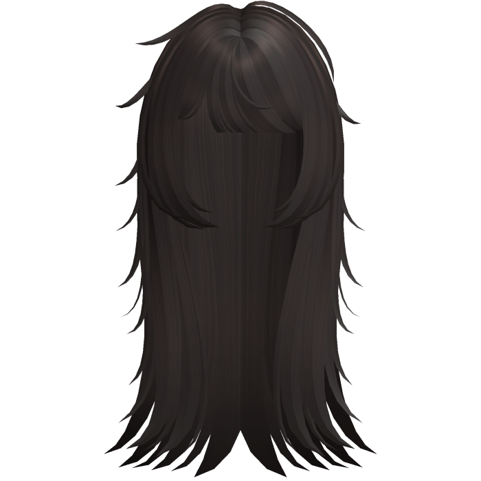 Messy Dark Brown Long Emo Hair