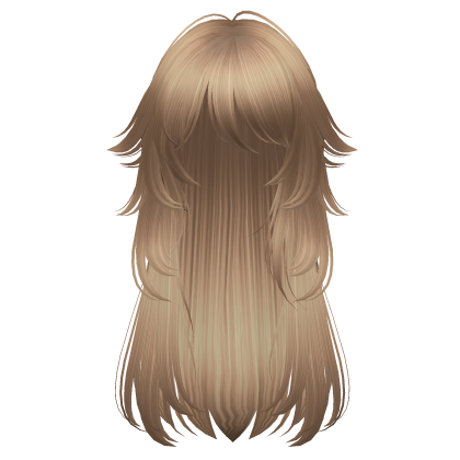 long fluffy anime hair with tufts (honey blonde)