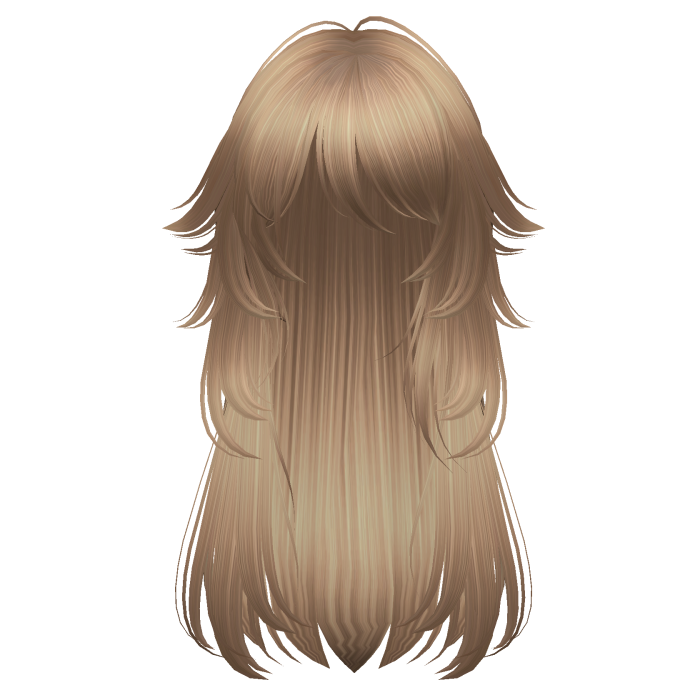 long fluffy anime hair with tufts (honey blonde)