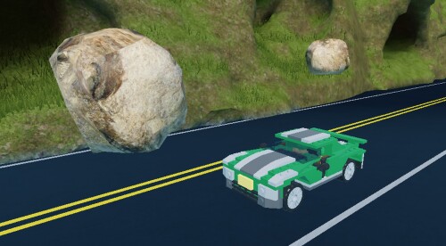 Rocks on road!