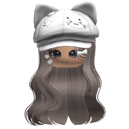 Ash Kitty Ears Cap Wavy Hair
