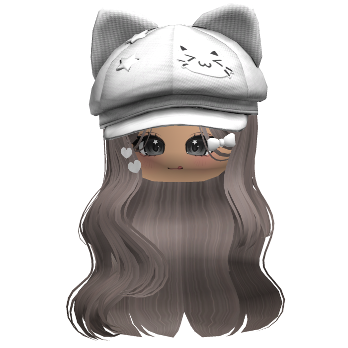 Ash Kitty Ears Cap Wavy Hair
