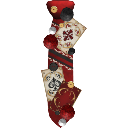 1.0 Magician Tie with cards and buttons